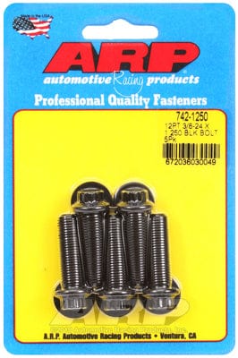 ARP 3/8" UNF x 1.250" UHL With 3/8" Socket Head ARP fasteners 5-Pack Bolt Kit, 12-Point Head Black Oxide AR742-1250 SR