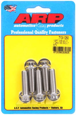 ARP 3/8" UNF x 1.250" UHL With 3/8" Socket Head ARP fasteners 5-Pack Bolt Kit, 12-Point Head S/S AR713-1250 SR