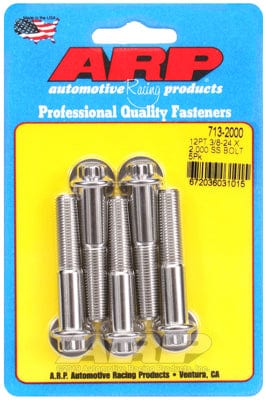 ARP 3/8" UNF x 2.000" UHL With 3/8" Socket Head ARP fasteners 5-Pack Bolt Kit, 12-Point Head S/S AR713-2000 SR