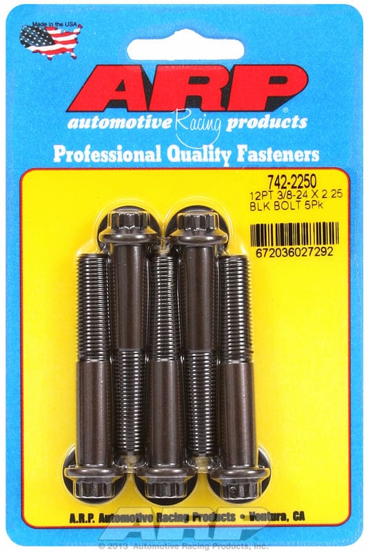 ARP 3/8" UNF x 2.250" UHL With 3/8" Socket Head ARP fasteners 5-Pack Bolt Kit, 12-Point Head Black Oxide AR742-2250 SR