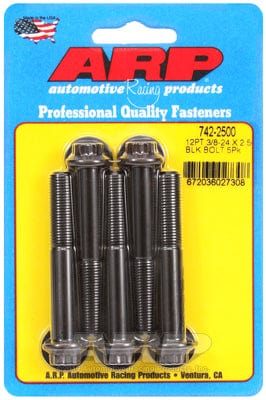 ARP 3/8" UNF x 2.500" UHL With 3/8" Socket Head ARP fasteners 5-Pack Bolt Kit, 12-Point Head Black Oxide AR742-2500 SR