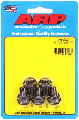 ARP 3/8" UNF x .500" UHL With 3/8" Socket Head ARP fasteners 5-Pack Bolt Kit, 12-Point Head Black Oxide AR742-0500 SR