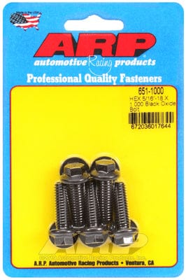 ARP 5/16" UNC x 1.000" UHL With 3/8" Socket Head ARP fasteners 5-Pack Bolt Kit, Hex Head Black Oxide AR651-1000 SR