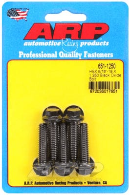 ARP 5/16" UNC x 1.250" UHL With 3/8" Socket Head ARP fasteners 5-Pack Bolt Kit, Hex Head Black Oxide AR651-1250 SR
