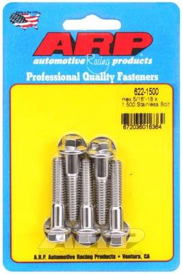 ARP 5/16" UNC x 1.500" UHL With 3/8" Socket ARP fasteners 5-Pack Bolt Kit, Hex Head S/S AR622-1500 SR