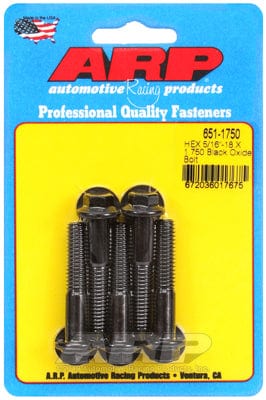 ARP 5/16" UNC x 1.750" UHL With 3/8" Socket Head ARP fasteners 5-Pack Bolt Kit, Hex Head Black Oxide AR651-1750 SR