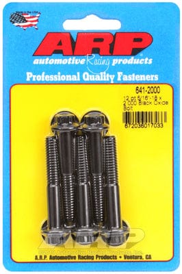 ARP 5/16" UNC x 2.000" UHL With 3/8" Socket Head ARP fasteners 5-Pack Bolt Kit, 12-Point Head Black Oxide AR641-2000 SR