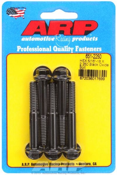 ARP 5/16" UNC x 2.250" UHL With 3/8" Socket Head ARP fasteners 5-Pack Bolt Kit, Hex Head Black Oxide AR651-2250 SR