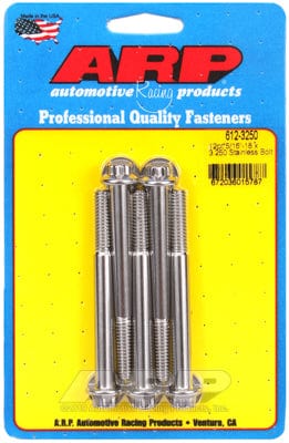 ARP 5/16" UNC x 3.250" UHL With 3/8" Socket Head ARP fasteners 5-Pack Bolt Kit, 12-Point Head S/S AR612-3250 SR