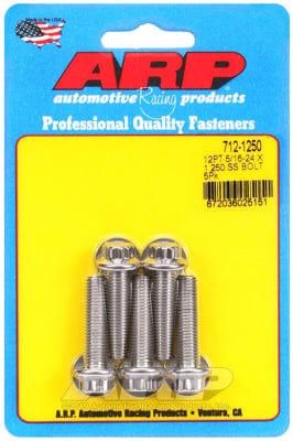 ARP 5/16" UNF x 1.250" UHL With 3/8" Socket Head ARP fasteners 5-Pack Bolt Kit, 12-Point Head S/S AR712-1250 SR