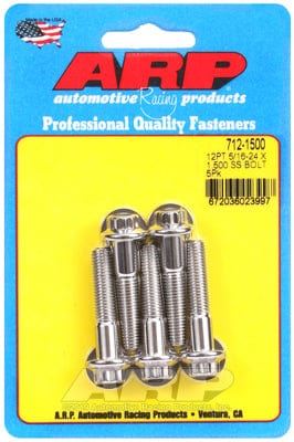 ARP 5/16" UNF x 1.500" UHL With 3/8" Socket Head ARP fasteners 5-Pack Bolt Kit, 12-Point Head S/S AR712-1500 SR