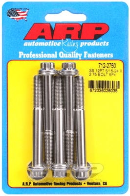 ARP 5/16" UNF x 2.750" UHL With 3/8" Socket Head ARP fasteners 5-Pack Bolt Kit, 12-Point Head S/S AR712-2750 SR