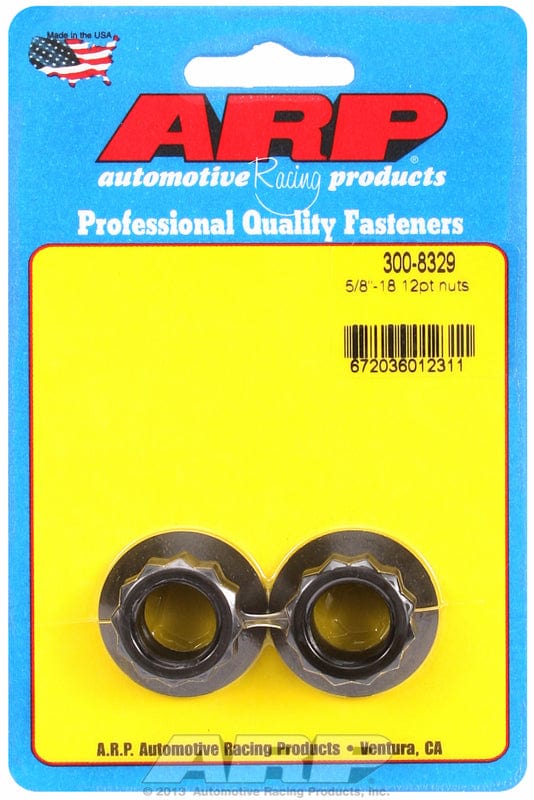 ARP 5/8" UNF Thread, 13/16" Socket (2-Pack) ARP fasteners 12-Point Nut, Chrome Moly Black Oxide AR300-8329 SR