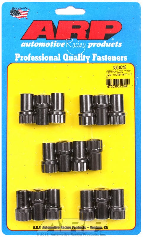 ARP 7/16" Stud With .550" Body O.D, fits Aluminium Rockers (16 Pack) ARP fasteners Perma Loc Posi Locks, 12-Point Black Oxide AR300-8245 SR