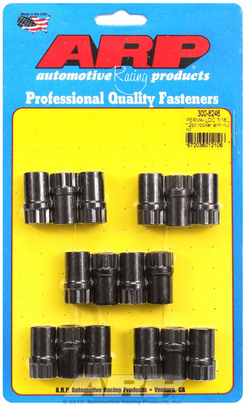 ARP 7/16" Stud With .600" Body O.D, fits Aluminium Rockers (16 Pack) ARP fasteners Perma Loc Posi Locks, 12-Point Black Oxide AR300-8246 SR
