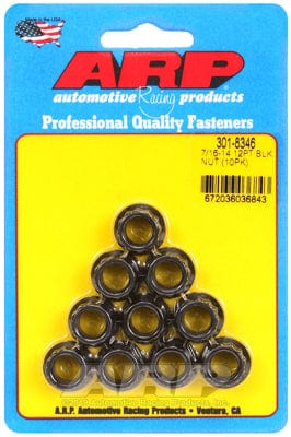 ARP 7/16" UNC Thread, 1/2" Socket (10-Pack) ARP fasteners 12-Point Nut, Chrome Moly Black Oxide AR301-8346 SR