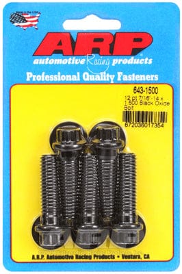 ARP 7/16" UNC x 1.500" UHL With 7/16" Socket Head ARP fasteners 5-Pack Bolt Kit, 12-Point Head Black Oxide AR643-1500 SR