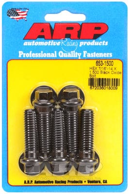 ARP 7/16" UNC x 1.500" UHL With 7/16" Socket Head ARP fasteners 5-Pack Bolt Kit, Hex Head Black Oxide AR653-1500 SR