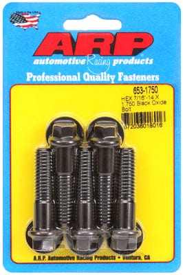 ARP 7/16" UNC x 1.750" UHL With 7/16" Socket Head ARP fasteners 5-Pack Bolt Kit, Hex Head Black Oxide AR653-1750 SR