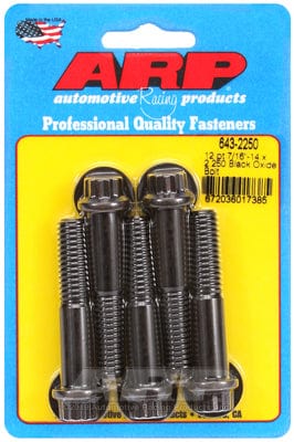 ARP 7/16" UNC x 2.250" UHL With 7/16" Socket Head ARP fasteners 5-Pack Bolt Kit, 12-Point Head Black Oxide AR643-2250 SR