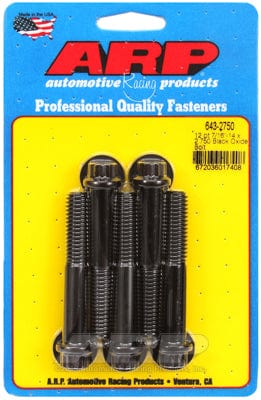 ARP 7/16" UNC x 2.750" UHL With 7/16" Socket Head ARP fasteners 5-Pack Bolt Kit, 12-Point Head Black Oxide AR643-2750 SR