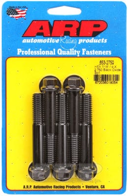 ARP 7/16" UNC x 2.750" UHL With 7/16" Socket Head ARP fasteners 5-Pack Bolt Kit, Hex Head Black Oxide AR653-2750 SR
