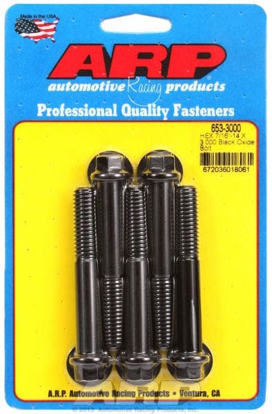 ARP 7/16" UNC x 3.000" UHL With 7/16" Socket Head ARP fasteners 5-Pack Bolt Kit, Hex Head Black Oxide AR653-3000 SR