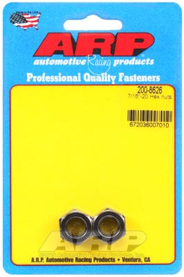 ARP 7/16" UNF Thread x 11/16" Socket (2-Pack ) ARP fasteners Hex Nut With Flange, Chrome Moly AR200-8626 SR