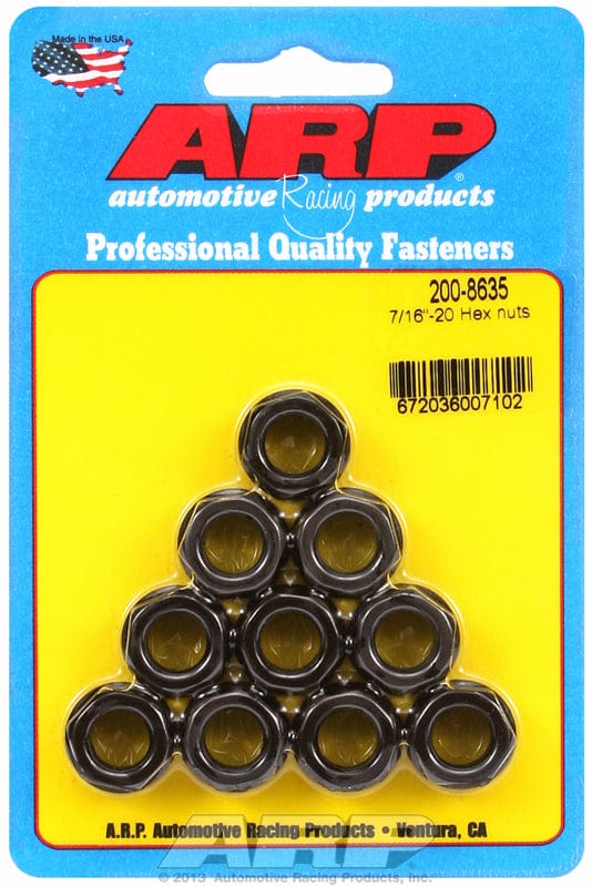 ARP 7/16" UNF Thread x 5/8" Socket (10-Pack) ARP fasteners Hex Nut With Flange, Chrome Moly AR200-8635 SR