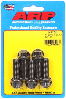 ARP 7/16" UNF x 1.250" UHL With 7/16" Socket Head ARP fasteners 5-Pack Bolt Kit, 12-Point Head Black Oxide AR743-1250 SR