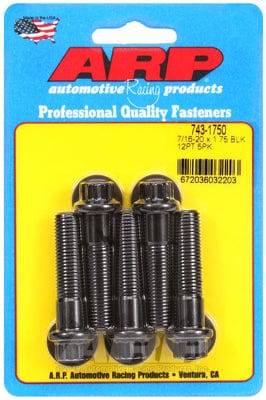 ARP 7/16" UNF x 1.750" UHL With 7/16" Socket Head ARP fasteners 5-Pack Bolt Kit, 12-Point Head Black Oxide AR743-1750 SR