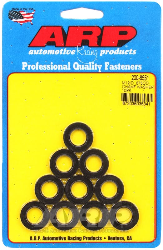 ARP 7/8" OD, .120" thick, 10 pack ARP fasteners 12mm ID Washers with Chamfer AR200-8551 SR