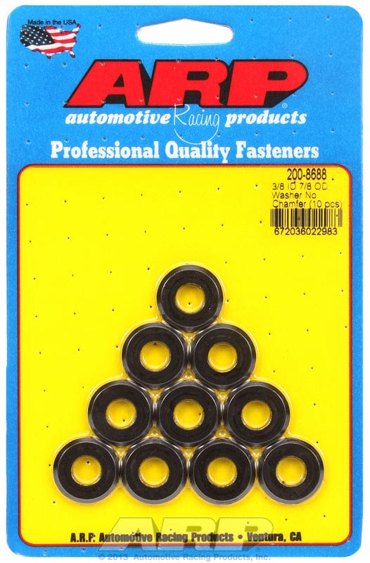 ARP .875" OD, .150" thick, 10 pack ARP fasteners 3/8" ID Washers with No Chamfer AR200-8688 SR