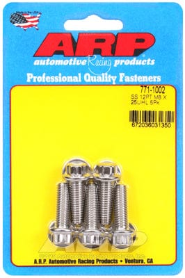 ARP 8mm x 1.25 x 25mm UHL With 10mm Socket Head ARP fasteners 5-Pack Bolt Kit, 12-Point Head S/S AR771-1002 SR