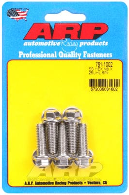 ARP 8mm x 1.25 x 25mm UHL With 10mm Socket Head ARP fasteners 5-Pack Bolt Kit, Hex Head S/S AR761-1002 SR