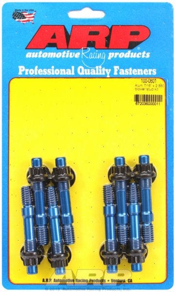 ARP Anodized Blue ARP fasteners Break-Away Blower Stud Kit, 12-Point Nut AR100-0601 SR