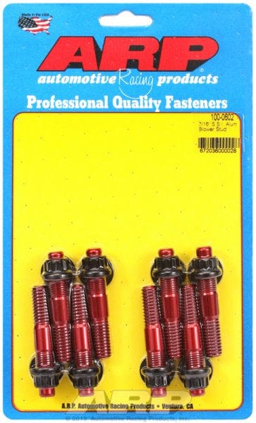 ARP Anodized Red ARP fasteners Break-Away Blower Stud Kit, 12-Point Nut AR100-0602 SR