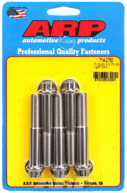 ARP fasteners SS 12PT BOLTS 7/16" UNF x 2.75 ARP fasteners SS 12PT BOLTS 7/16" UNF x 2.75 ARP fasteners SR