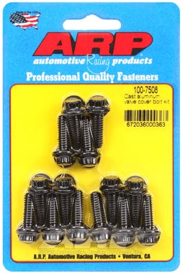 ARP fits Aluminium Covers 1/4-20 Thread x .812" UHL (14-Pack) ARP fasteners Valve Cover Bolt Kit, 12-Point Head Black Oxide AR100-7508 SR