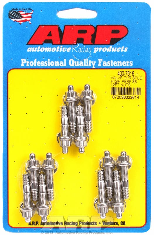 ARP fits Aluminium Valve Covers 1/4-20 Thread x 1.500" OAL (12-Pack) ARP fasteners Valve Cover Stud Kit, 12-Point Nut S/S AR400-7616 SR