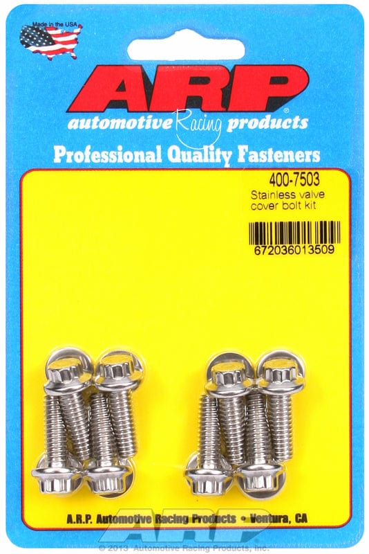 ARP fits Aluminium Valve Covers 1/4-20 Thread x .812" UHL (8-Pack) ARP fasteners Valve Cover Bolt Kit, 12-Point Head S/S AR400-7503 SR