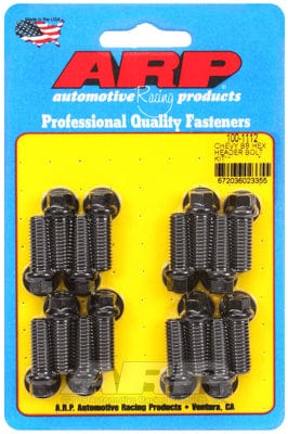 ARP fits BB Chev 3/8" Thread X 1.000" UHL (16 Pack) ARP fasteners Exhaust Header Bolt Kit, Hex Head Black Oxide AR100-1112 SR