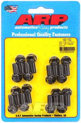ARP fits BB Chev 3/8" Thread X .750" UHL (16 Pack) ARP fasteners Exhaust Header Bolt Kit, Hex Head Black Oxide AR100-1102 SR