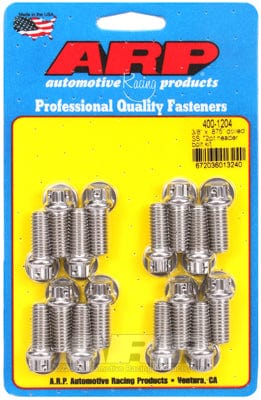 ARP fits BB Chev 3/8" X .875" UHL (16 Pack) ARP fasteners Exhaust Header Bolt Kit, Drilled 12-Point S/S AR400-1204 SR