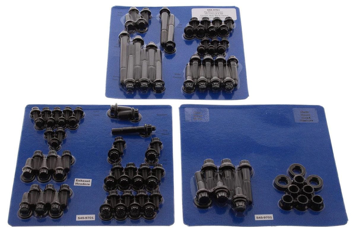 ARP fits BB Chrysler 383-440 Wedge ARP fasteners Engine Accessory Bolt Kit, 12-Point Head Black Oxide AR545-9701 SR