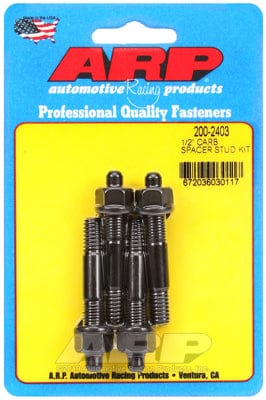 ARP fits Carburettor With 1/2" Spacer 5/16" Thread x 2.225" OAL (4-Piece) ARP fasteners Carburettor Stud Kit, Hex Nut Black Oxide AR200-2403 SR