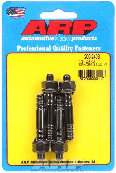 ARP fits Carburettor With 1/2" Spacer 5/16" Thread x 2.225" OAL (4-Piece) ARP fasteners Carburettor Stud Kit, Hex Nut Black Oxide AR200-2403 SR