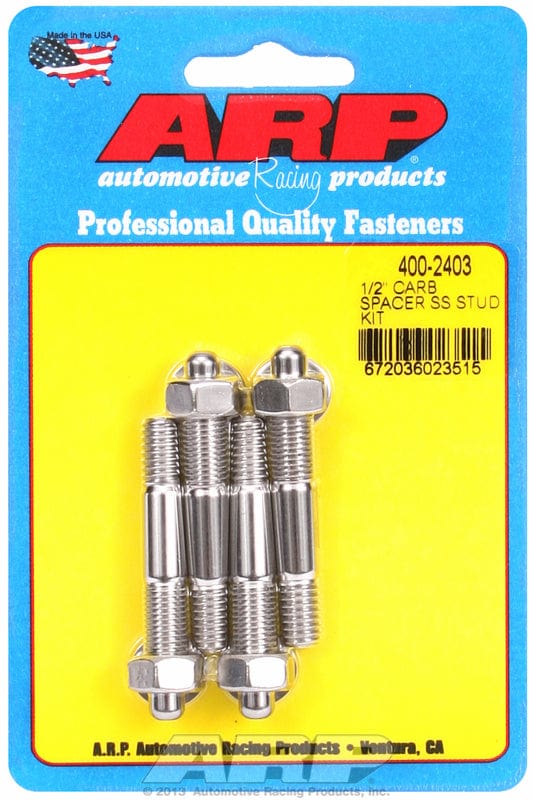 ARP fits Carburettor With 1/2" Spacer 5/16" Thread x 2.225" OAL (4-Piece) ARP fasteners Carburettor Stud Kit, Hex Nut S/S AR400-2403 SR
