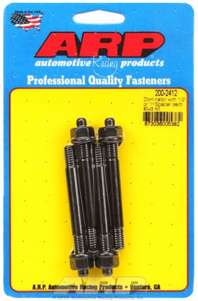 ARP fits Dominator Carburettor With 1/2" Or 1" Spacer 5/16" Thread x 3.20 ARP fasteners Carburettor Stud Kit, Hex Nut Black Oxide AR200-2412 SR