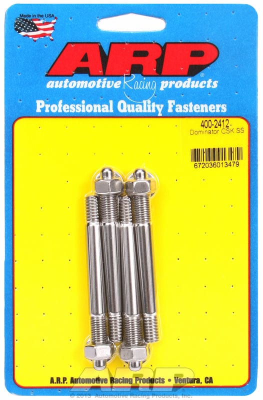 ARP fits Dominator Carburettor With 1/2" Or 1" Spacer 5/16" Thread x 3.20 ARP fasteners Carburettor Stud Kit, Hex Nut S/S AR400-2412 SR